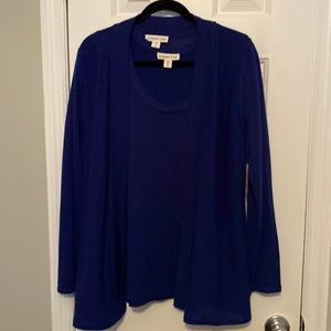 Coldwater Creek soft spun merino wool mix open from cardigan and matching tank